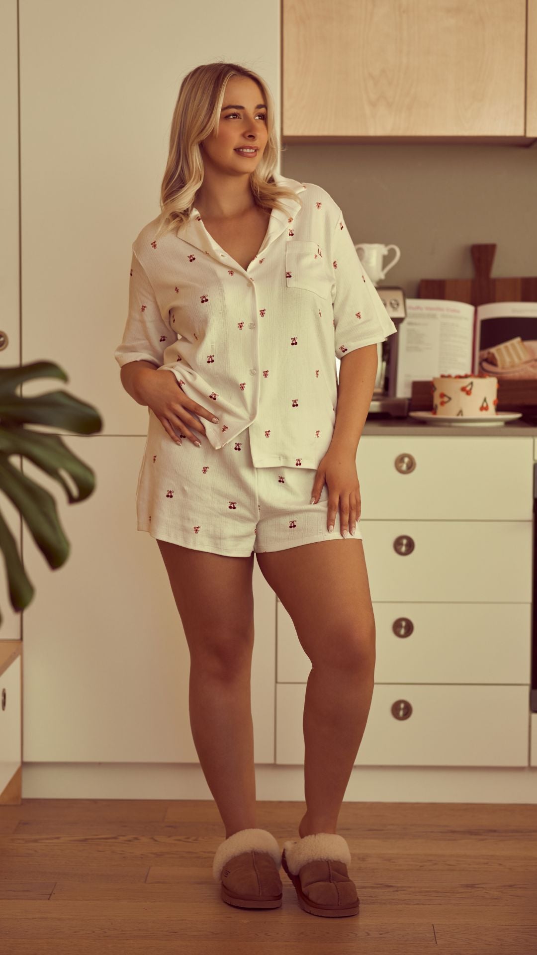 Cherry Wine Button Up & Shorts